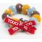 Show in main carousel: Touchcat Pom-Pom Felt Cat Collar with Bell, Brown/Yellow, Small slide 6 of 7