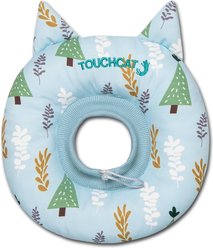 Touchcat Ringlet Licking & Scratching Adjustable Pillow Cat Neck Protector, Blue, Medium