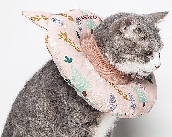 Show full view: Touchcat Ringlet Licking & Scratching Adjustable Pillow Cat Neck Protector, Pink, Small slide 2 of 3