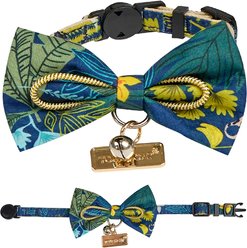 Touchcat Safari Polyester Cat Collar with Bow, Large: 7.87 to 11.81-in neck, 0.39-in wide