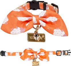 Touchcat Shepherd Polyester Cat Collar with Bow, Sunkist Orange, Large: 7.87 to 11.81-in neck, 0.39-in wide