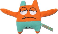 Touchdog Cartoon Sleepy Monster Plush Dog Toy, Orange