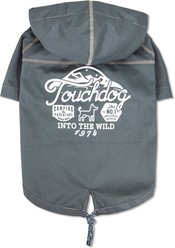 Touchdog Cloudburst Waterproof Reversible Dog & Cat Raincoat, Grey, X-Small