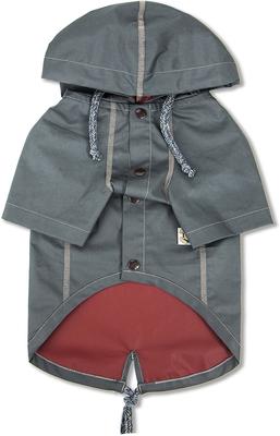 Show full view: Touchdog Cloudburst Waterproof Reversible Dog & Cat Raincoat, Grey, X-Small slide 3 of 6