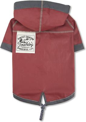 Show full view: Touchdog Cloudburst Waterproof Reversible Dog & Cat Raincoat, Grey, X-Small slide 4 of 6