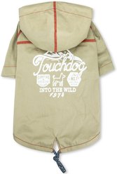 Touchdog Cloudburst Waterproof Reversible Dog & Cat Raincoat, Khaki, Medium