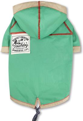 Show full view: Touchdog Cloudburst Waterproof Reversible Dog & Cat Raincoat, Khaki, Medium slide 4 of 6