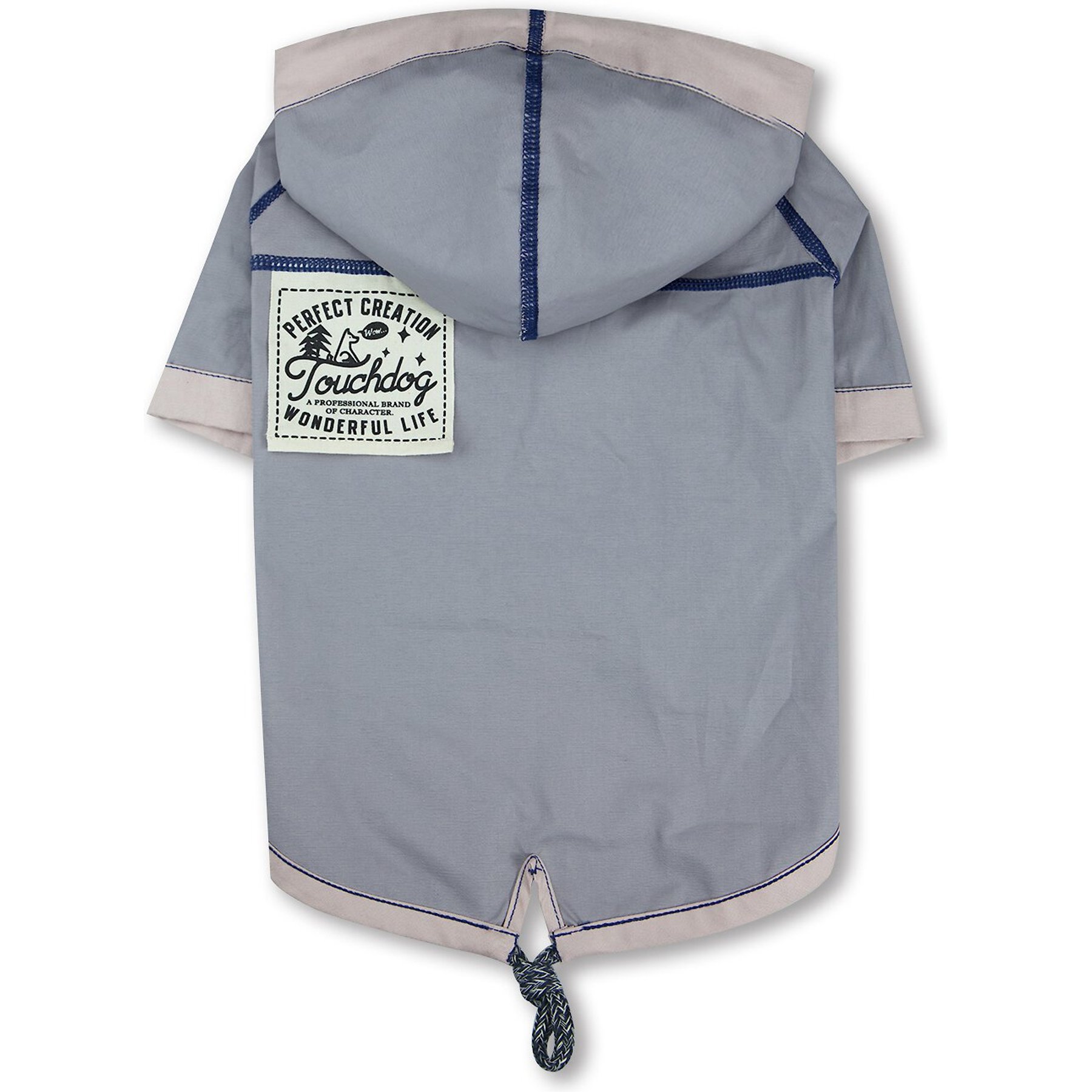 Touchdog Cloudburst Waterproof Reversible Dog & Cat Raincoat, Light Grey, Medium