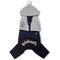 Show in main carousel: Touchdog Fashion Designer Full Body Quilted Hooded Dog Sweater, Navy/Grey, Large slide 2 of 4