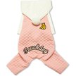 Show in main carousel: Touchdog Fashion Designer Full Body Quilted Hooded Dog Sweater, Pink/White, X-Small slide 1 of 3