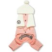 Show in main carousel: Touchdog Fashion Designer Full Body Quilted Hooded Dog Sweater, Pink/White, X-Small slide 2 of 3