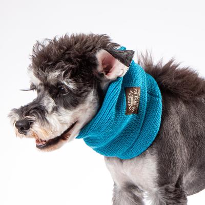 Show full view: Touchdog Heavy Knitted Winter Dog & Cat Scarf, Blue slide 2 of 3