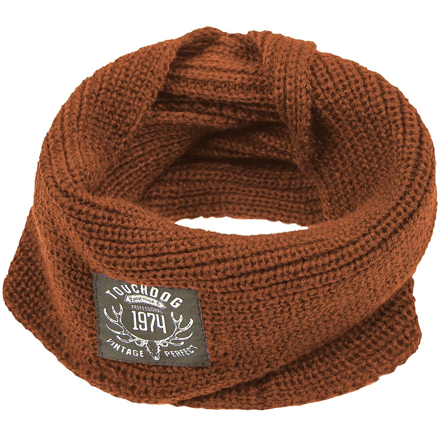 Touchdog Heavy Knitted Winter Dog & Cat Scarf, Coffee