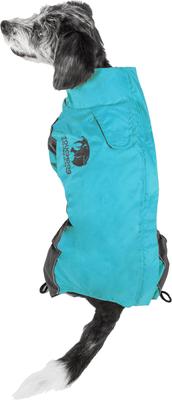 Show full view: Touchdog Quantum-Ice Full-Bodied Reflective Dog Jacket with Blackshark Technology, Ocean Blue, Medium slide 7 of 10