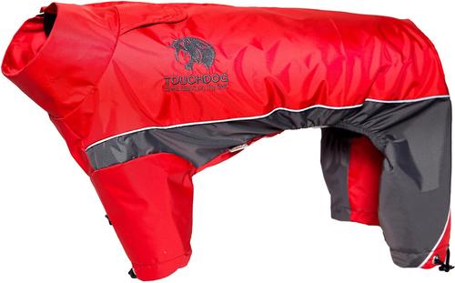 Show full view: Touchdog Quantum-Ice Full-Bodied Reflective Dog Jacket with Blackshark Technology, Red, Small slide 4 of 8