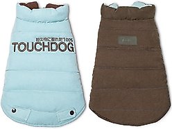 Touchdog Waggin Swag Reversible Dog Coat, Blue/Brown, Large