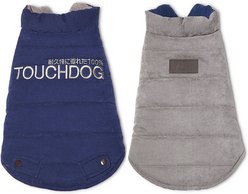 Touchdog Waggin Swag Reversible Dog Coat, Blue/Gray, Large