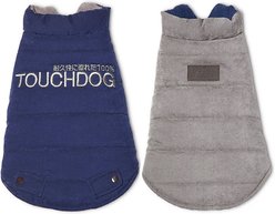 Touchdog Waggin Swag Reversible Dog Coat, Blue/Gray, Small