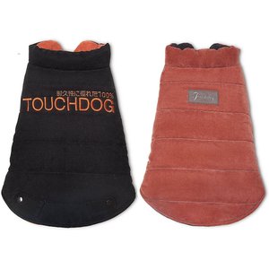 Touchdog Waggin Swag Reversible Dog Coat, Brown/Orange, Small