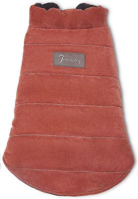 Show full view: Touchdog Waggin Swag Reversible Dog Coat, Brown/Orange, X-Large slide 4 of 7