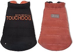 Touchdog Waggin Swag Reversible Dog Coat, Large, Brown/Orange