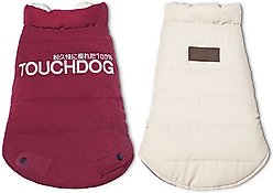 Touchdog Waggin Swag Reversible Dog Coat, Pink/White, Large
