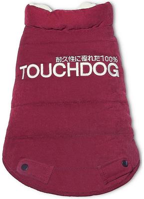 Show full view: Touchdog Waggin Swag Reversible Dog Coat, Pink/White, Large slide 3 of 6