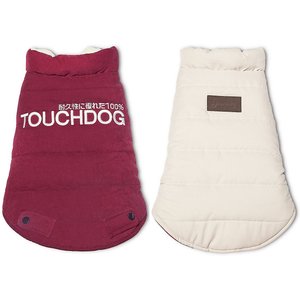 Touchdog Waggin Swag Reversible Dog Coat, Pink/White, Small