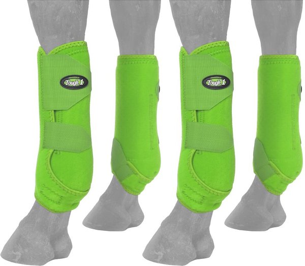 Show full view: Tough1 Extreme Vented Horse Sport Boots Set, Neon Green, Large slide 1 of 5