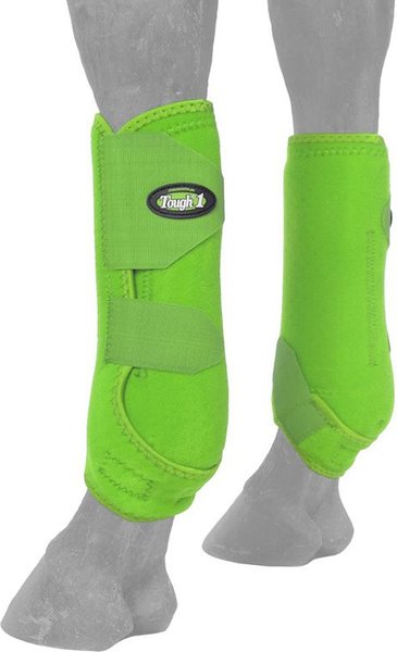 Show full view: Tough1 Extreme Vented Horse Sport Boots Set, Neon Green, Large slide 3 of 5
