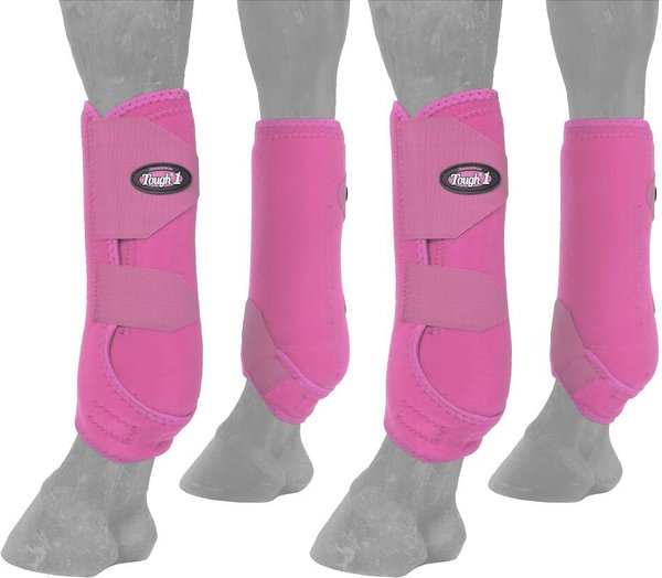 Show full view: Tough1 Extreme Vented Horse Sport Boots Set, Pink, Small slide 1 of 5
