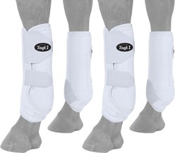 Tough1 Extreme Vented Horse Sport Boots Set, White, Large