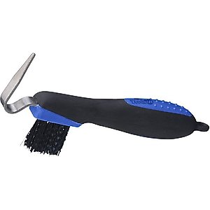 Tough1 Great Grip Hoof Pick & Horse Brush, Royal Blue