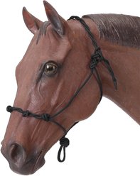 Tough1 Knotted Rope & Twisted Crown Training Horse Halter, Black
