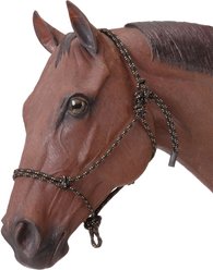 Tough1 Poly Rope Tied Horse Halter, Black