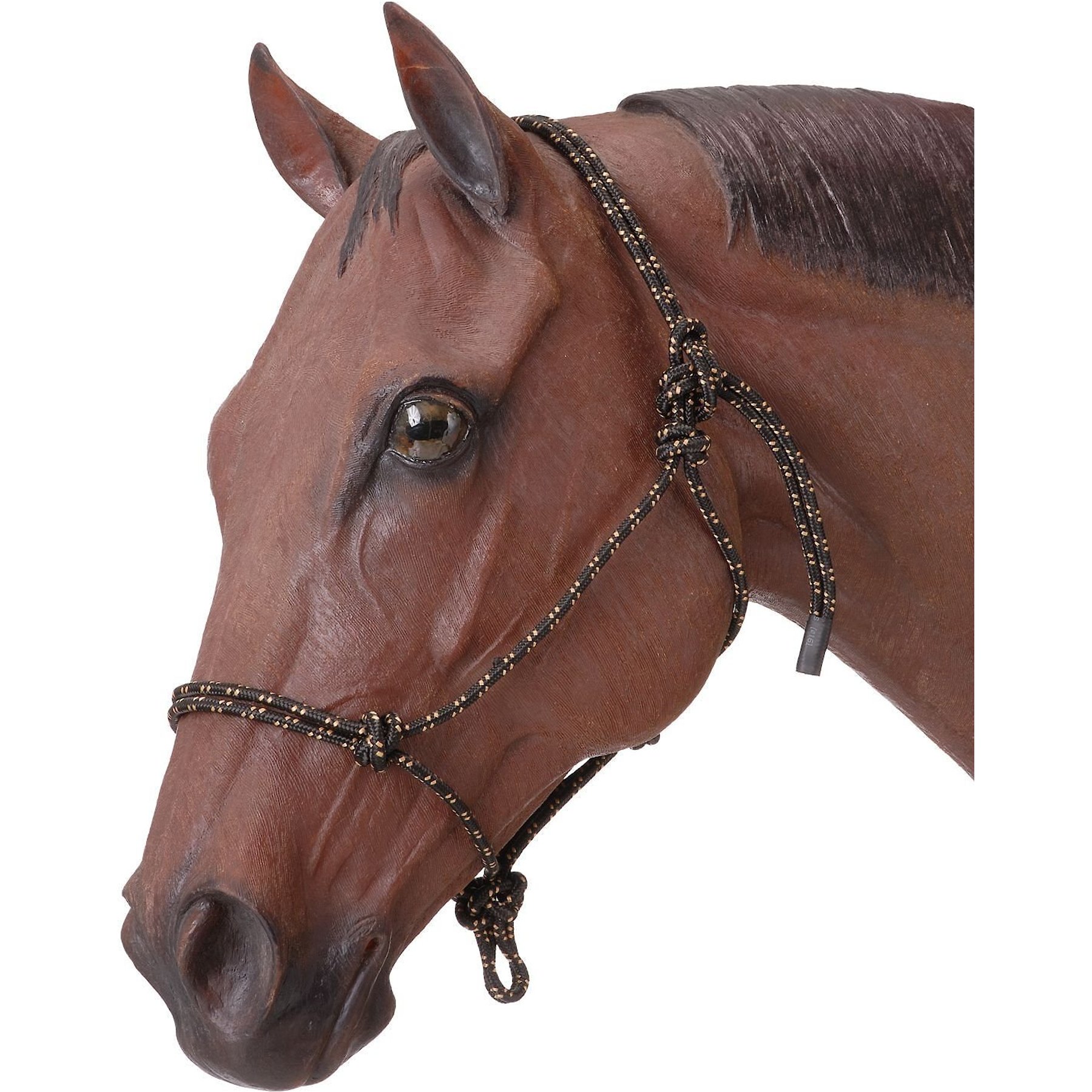 Tough1 Poly Rope Tied Horse Halter, Black