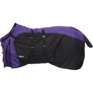 Tough1 1200D Turnout Blanket with Belly Wrap & Snuggit, Purple, 78-in