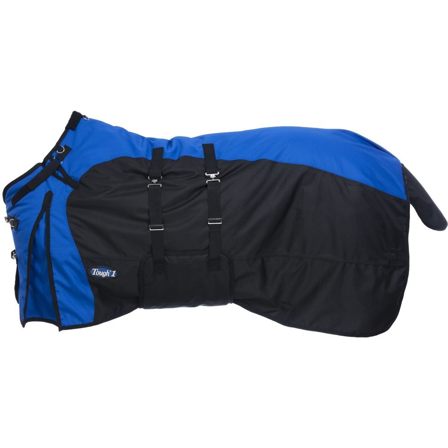 Tough1 1200D Turnout Blanket with Belly Wrap & Snuggit, Royal Blue, 69-in