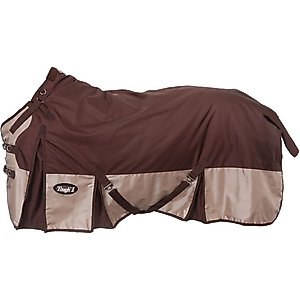 Tough1 1680D Turnout Blanket with Snuggit Neck, Brown, 75-in