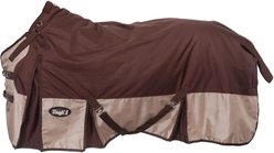 Tough1 1680D Turnout Blanket with Snuggit Neck, Brown, 78-in