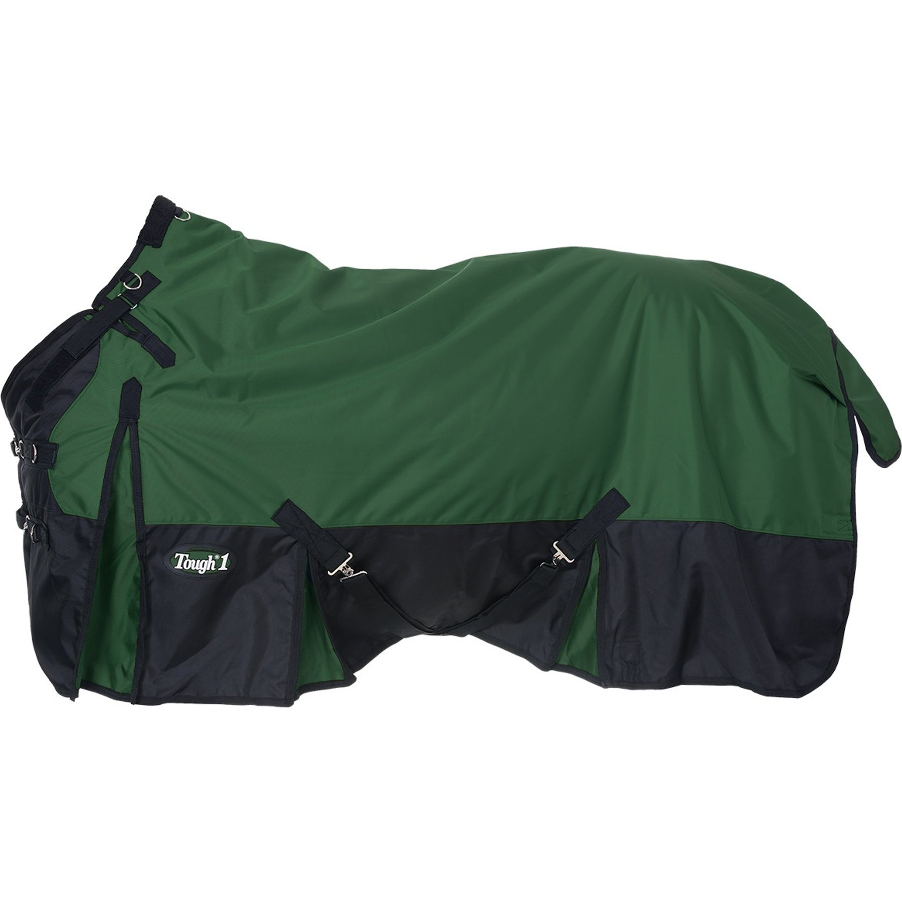Tough1 1680D Turnout Blanket with Snuggit Neck, Hunter Green, 78-in