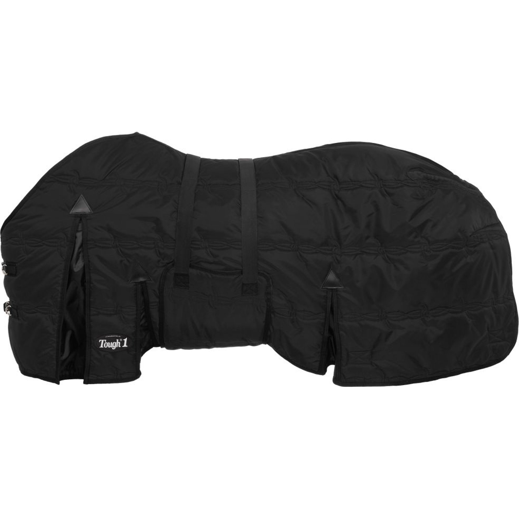 Tough1 600D Stable Blanket with Belly Wrap, Black, 69-in