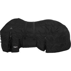 Tough1 600D Stable Blanket with Belly Wrap, Black, 84-in
