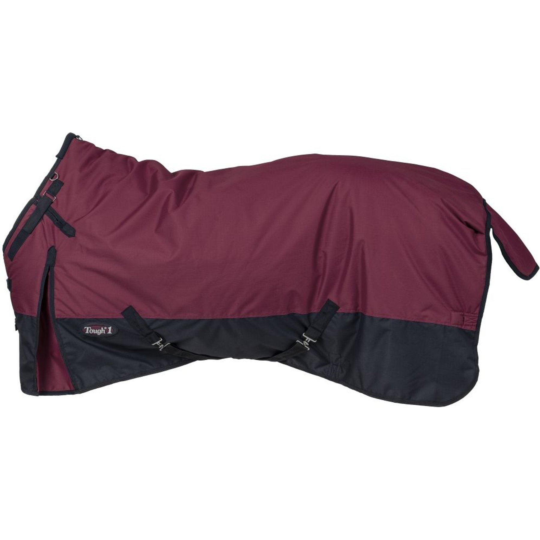 Tough1 600D Turnout Blanket with Snuggit, Burgundy, 81-in