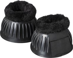 Tough1 Fleece Top Horse Bell Boots, Black, X-Large