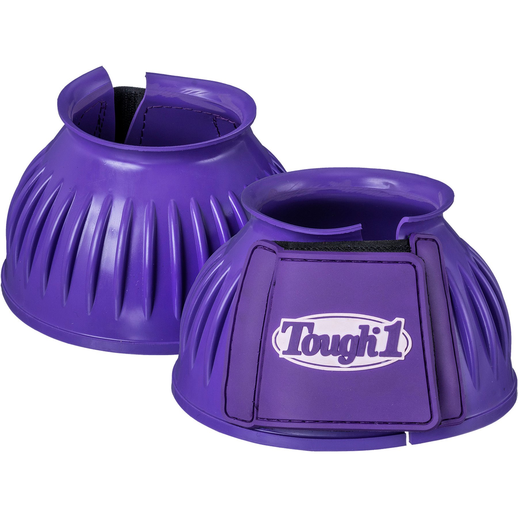 Tough1 Heavy Duty Double Lock Horse Bell Boots, Purple, Medium