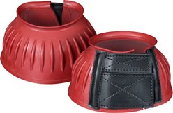 Tough1 Heavy Duty Open Horse Bell Boots, Red, Medium