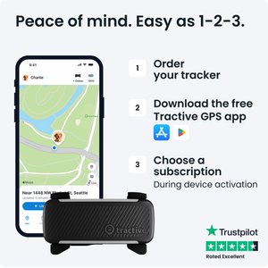 Tractive Dog GPS Tracker with Activity Monitoring, Black