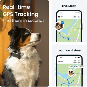 Tractive Dog GPS Tracker with Activity Monitoring, Black