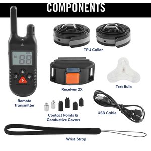 Trainer Dog Collar, Waterproof & Rechargeable with 430 Yards Range, 2 Collars, TPU